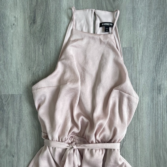 Express High Neck Asymmetrical Fit And Flare Dress - Picture 3 of 11